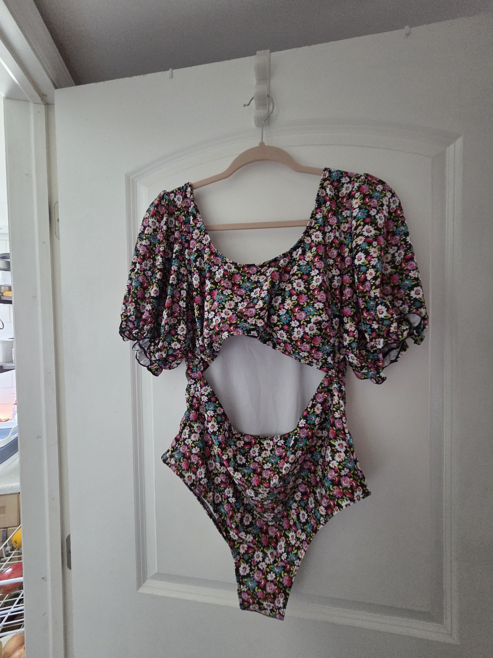 Shein Floral Cutout One-Piece Swimsuit in Multicolor 1XL One Piece